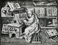 Monk Transcribing Scriptures