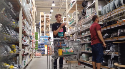 Home Depot bubble prank