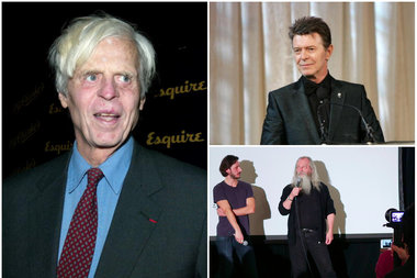 Literary journalist George Plimpton, pop star David Bowie and career prankster Joey Skaggs have all set up hoaxes that fooled the media and the masses. Getty/Evan Agostini, Bryan Bedder; Flickr/Andres Rodriguez