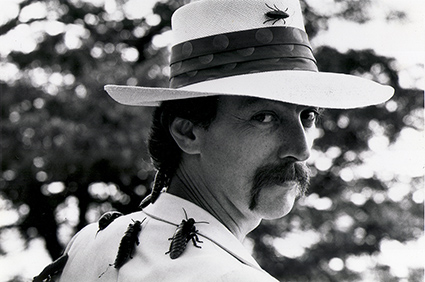Joey Skaggs as Dr. Josef Gregor in his Metamorphosis Roach Cure hoax, 1981